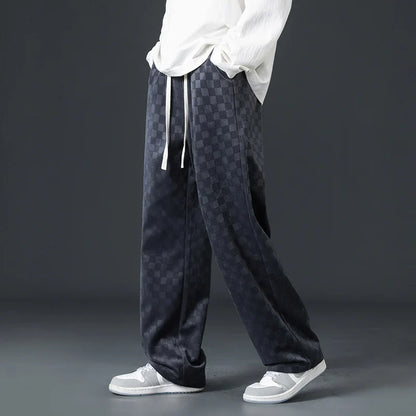 Checkered Corduroy Sweatpants