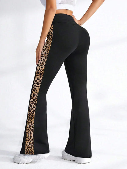 WildFlare Leopard Patchwork Flare Leggings